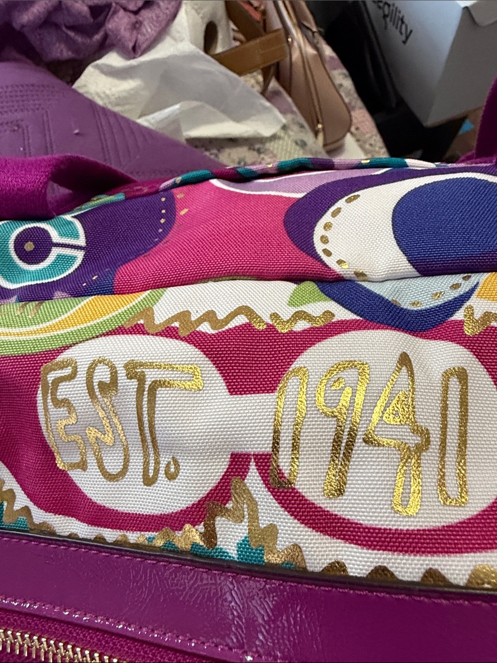 Coach 09 Poppy "Pop C" graffiti-inspired print weekender bag - Picture 10 of 10